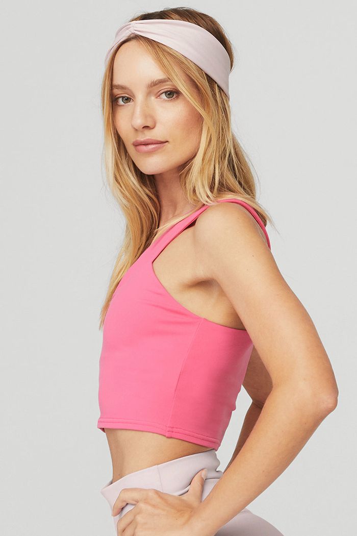 Alo Yoga Airbrush Real Women's Tank Tops Pink Fuchsia | 26XISEPJM