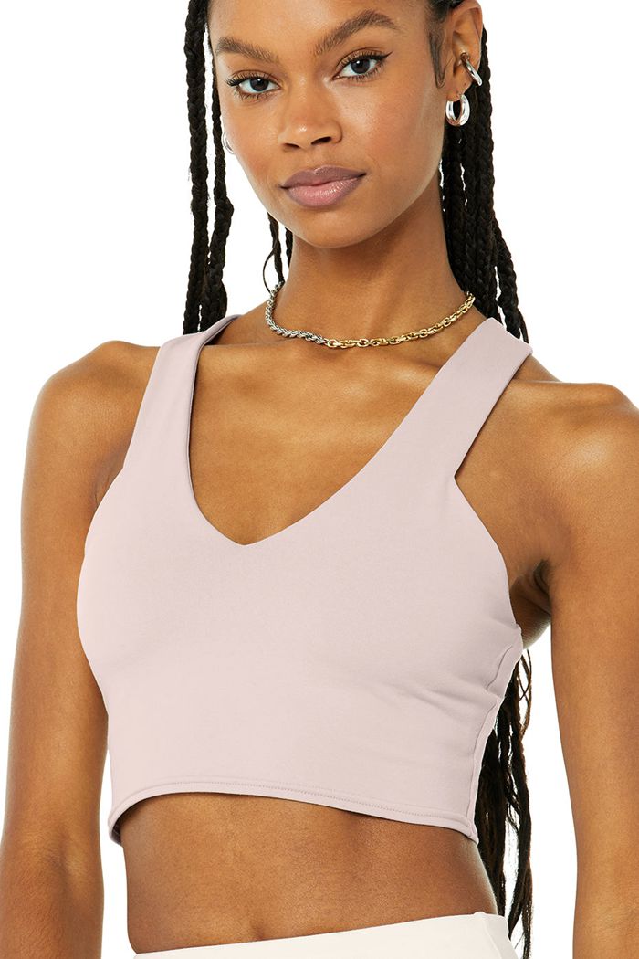 Alo Yoga Airbrush Real Women's Tank Tops Pink | 92DRPMJIK