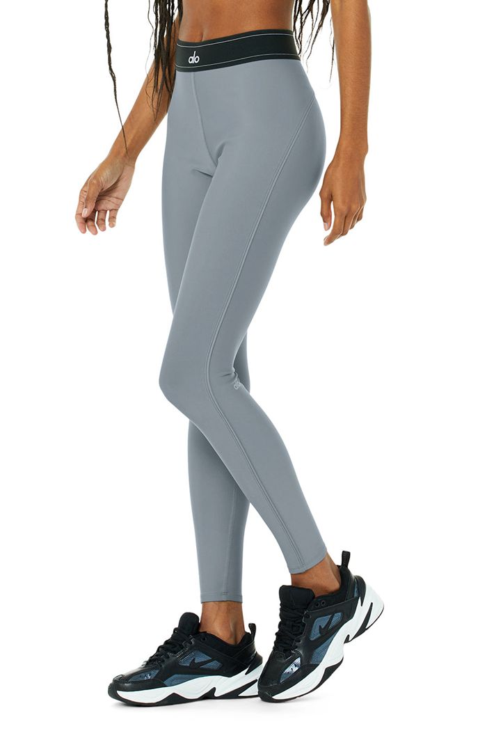 Alo Yoga Airlift High-Waist Suit Up Women's Leggings Grey | 25TZYXMIA