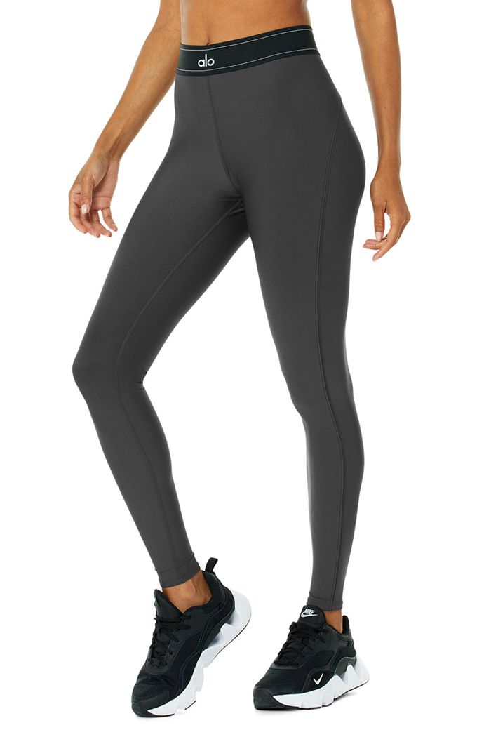 Alo Yoga Airlift High-Waist Suit Up Women's Leggings Dark Grey | 26JHFGXPU