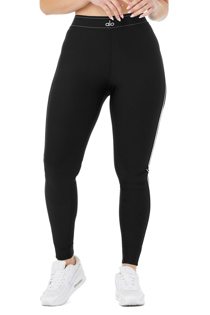 Alo Yoga Airlift High-Waist Suit Up Women's Leggings Black | 52PVFGXTE