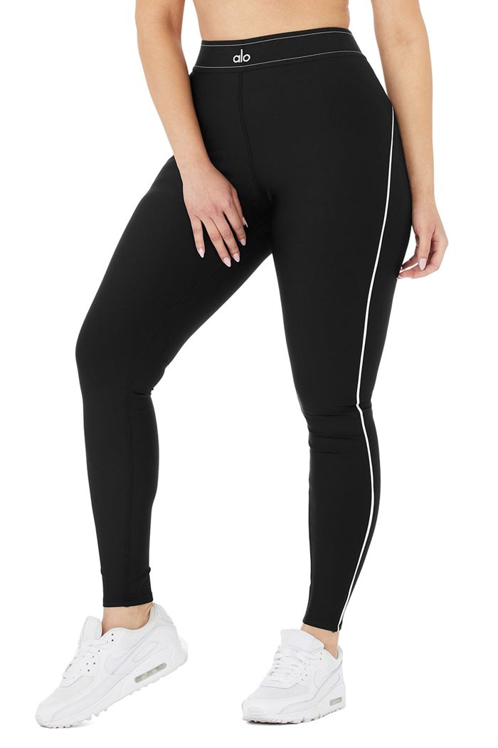 Alo Yoga Airlift High-Waist Suit Up Women's Leggings Black | 52PVFGXTE