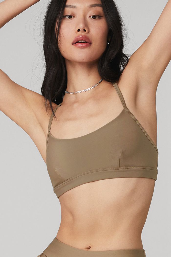 Alo Yoga Airlift Intrigue Women's Bras Brown | 08VBOQZFE