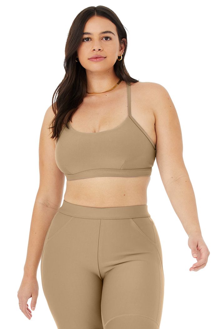 Alo Yoga Airlift Intrigue Women's Bras Brown | 08VBOQZFE