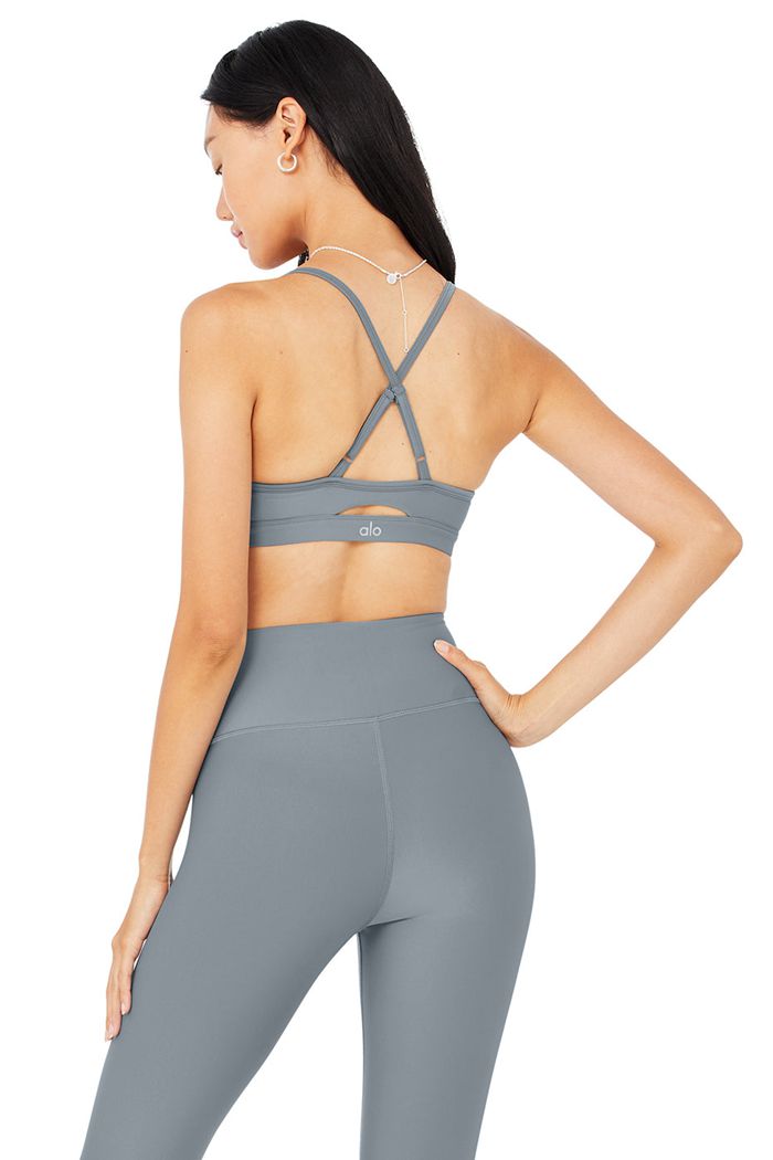 Alo Yoga Airlift Intrigue Women's Bras Grey | 48KBATRWN