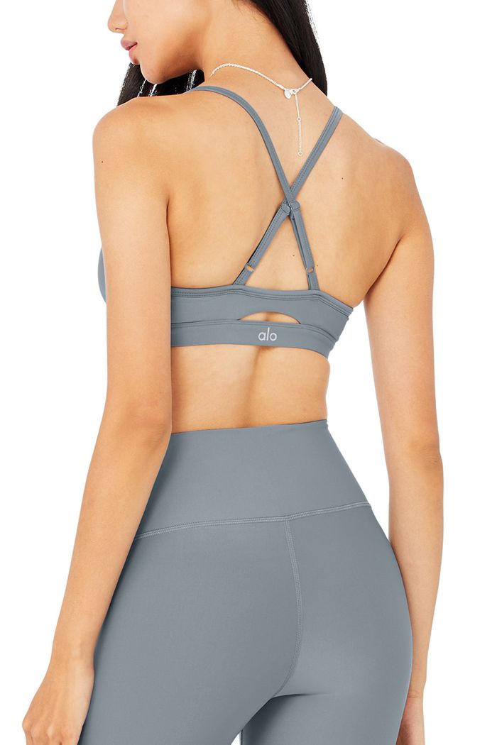 Alo Yoga Airlift Intrigue Women's Bras Grey | 48KBATRWN