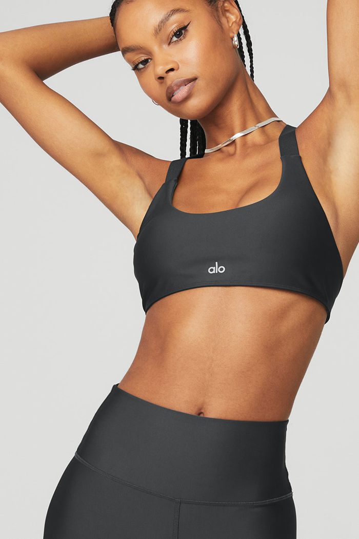 Alo Yoga Airlift Take Charge Women's Bras Dark Grey | 07BASIWJE