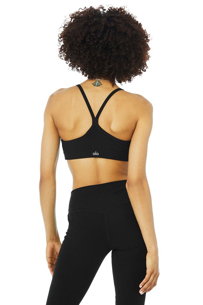 Alo Yoga Alosoft Gratitude Women's Bras Black | 84PMXWIBA