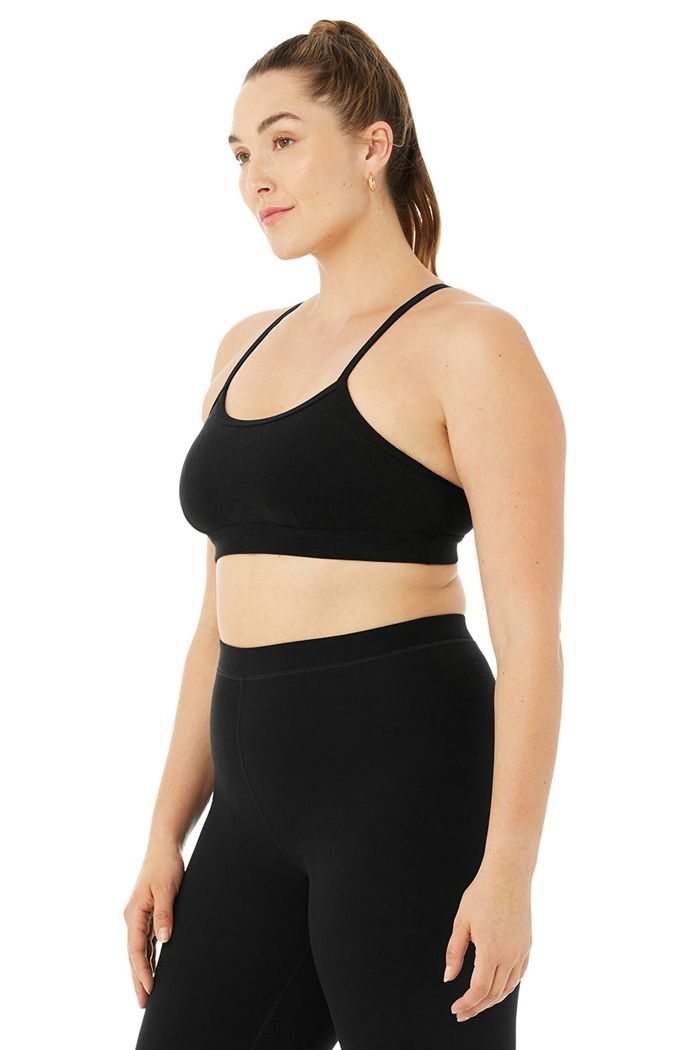 Alo Yoga Alosoft Gratitude Women's Bras Black | 84PMXWIBA