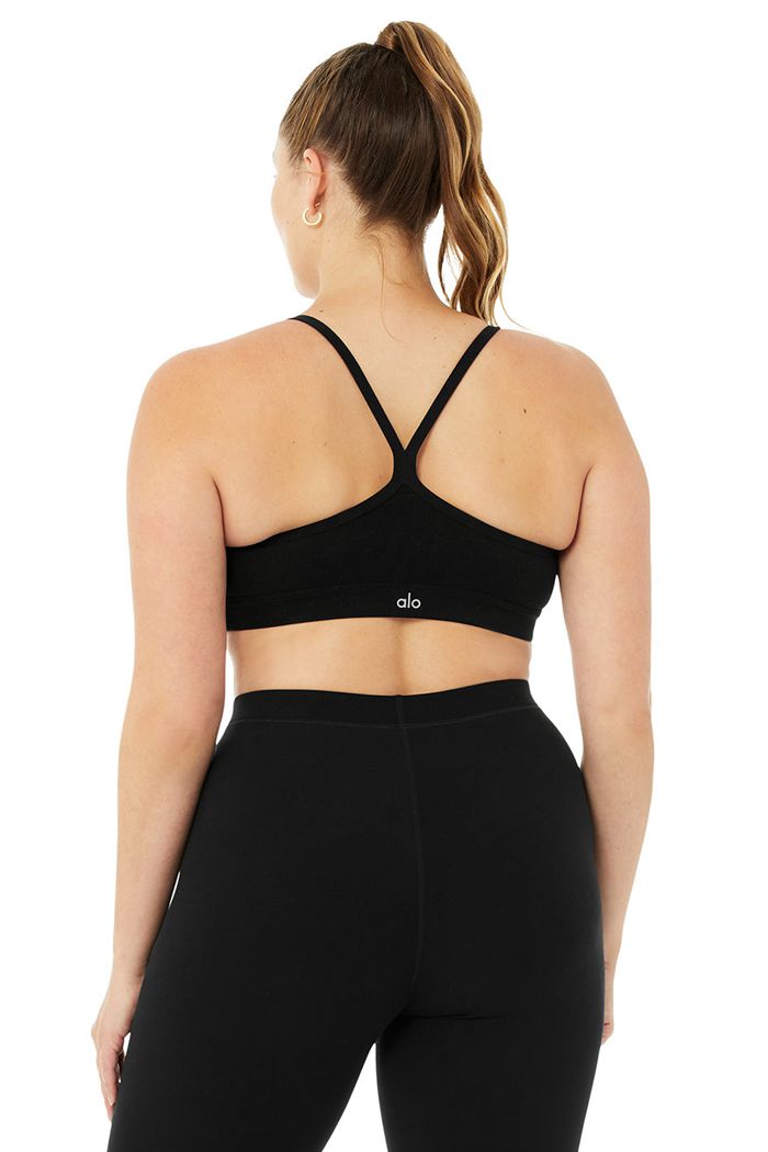 Alo Yoga Alosoft Gratitude Women's Bras Black | 84PMXWIBA