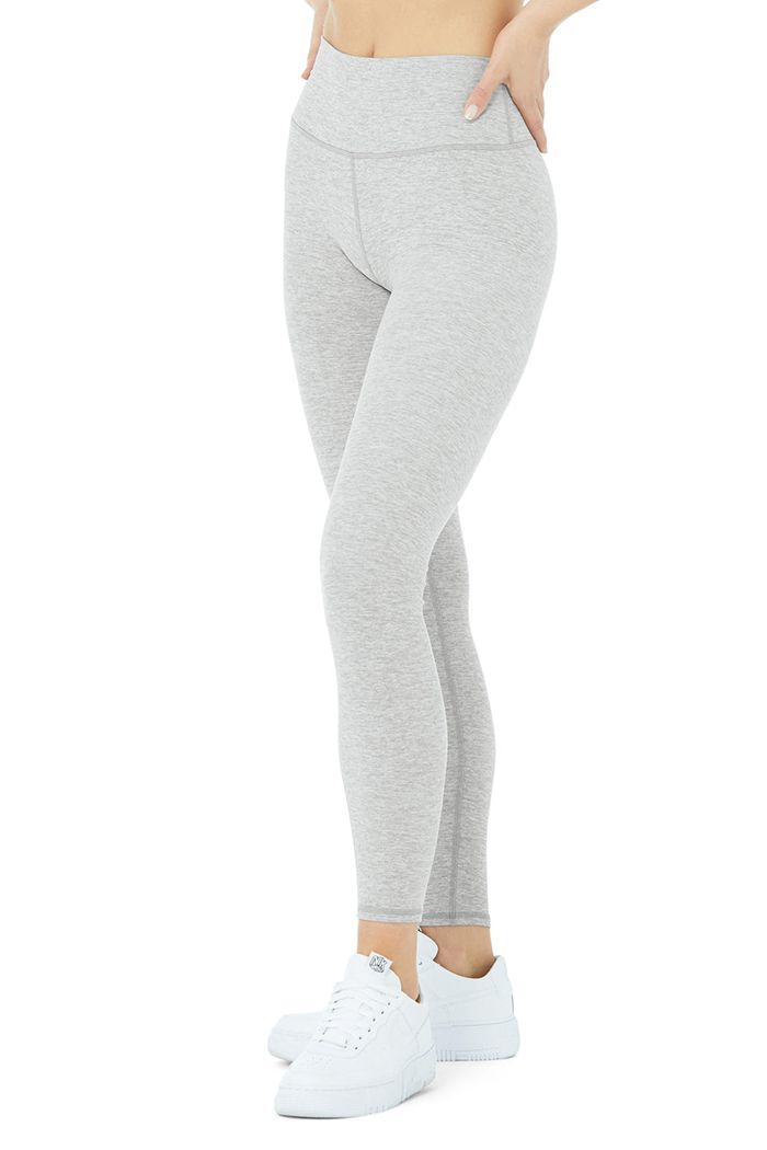 Alo Yoga Alosoft High-Waist 7/8 Highlight Women's Leggings Grey | 10GCBXSAQ