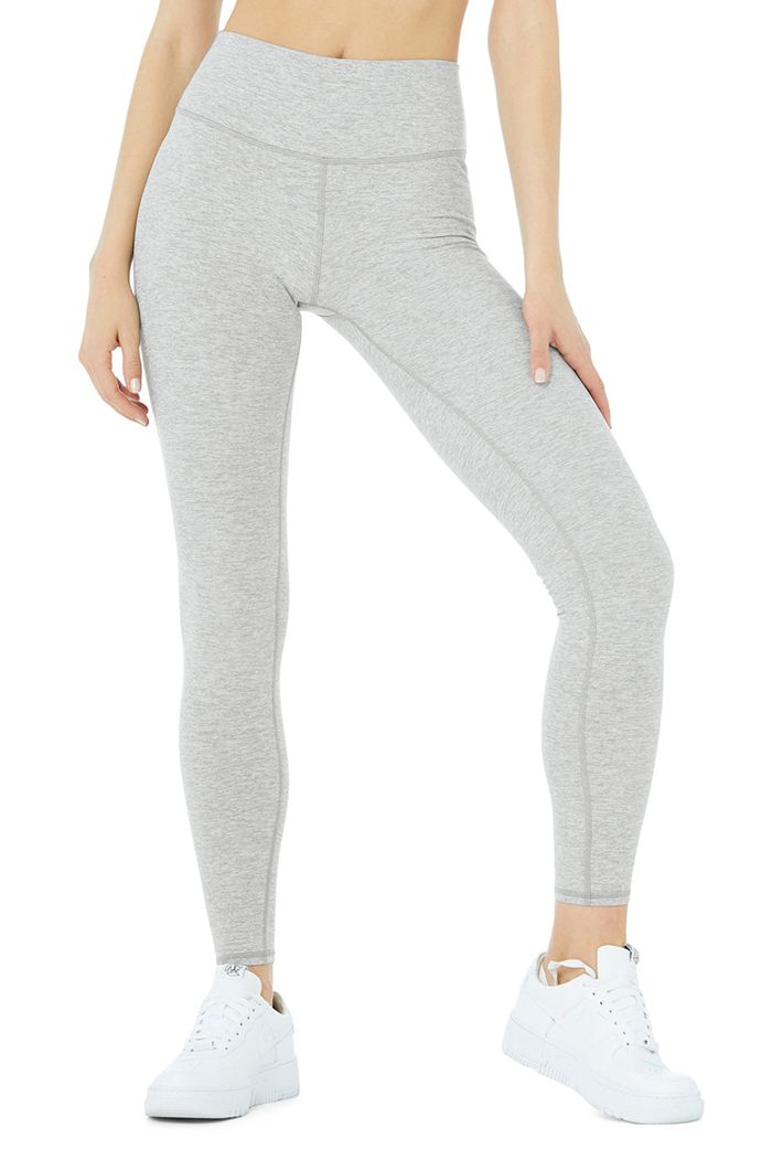 Alo Yoga Alosoft High-Waist 7/8 Highlight Women\'s Leggings Grey | 10GCBXSAQ