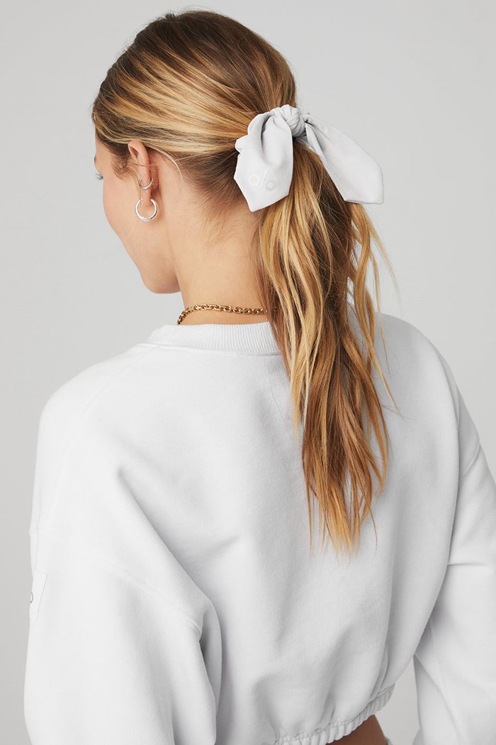 Alo Yoga Alosoft Rhythm Women's Scrunchie White | 92JLKYQBW