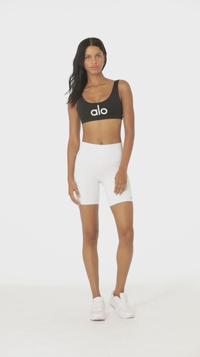 Alo Yoga Ambient Logo Women's Bras White | 01FWVICMQ