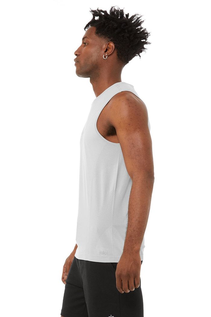 Alo Yoga Amplify Seamless Muscle Men's Tank Tops Grey | 49GWUPBHJ