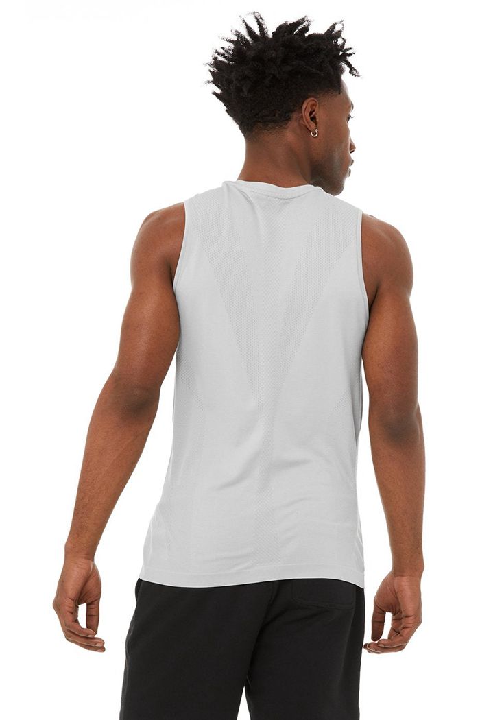 Alo Yoga Amplify Seamless Muscle Men's Tank Tops Grey | 49GWUPBHJ