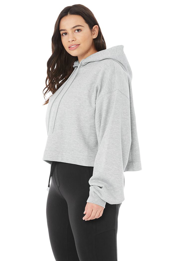 Alo Yoga Bae Women's Hoodie Grey | 84DHKSBNV