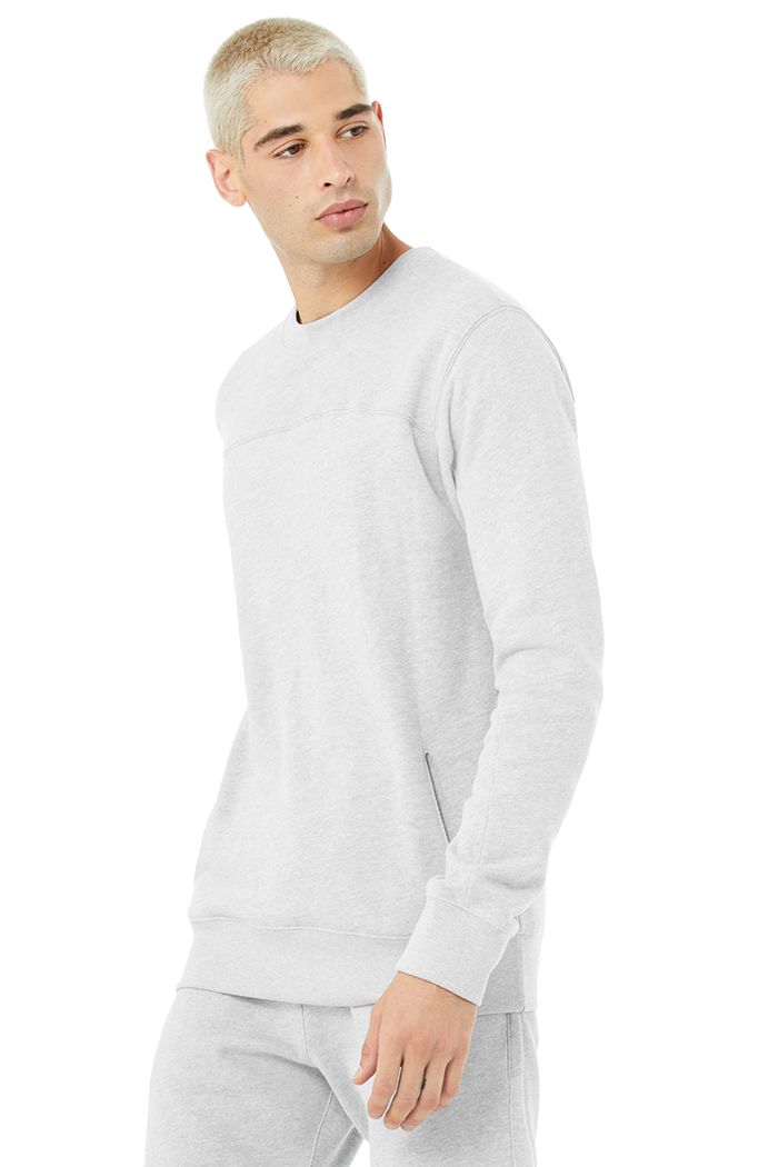 Alo Yoga Base Sweatshirt Men's Long Sleeve Grey | 80YHFLKDT