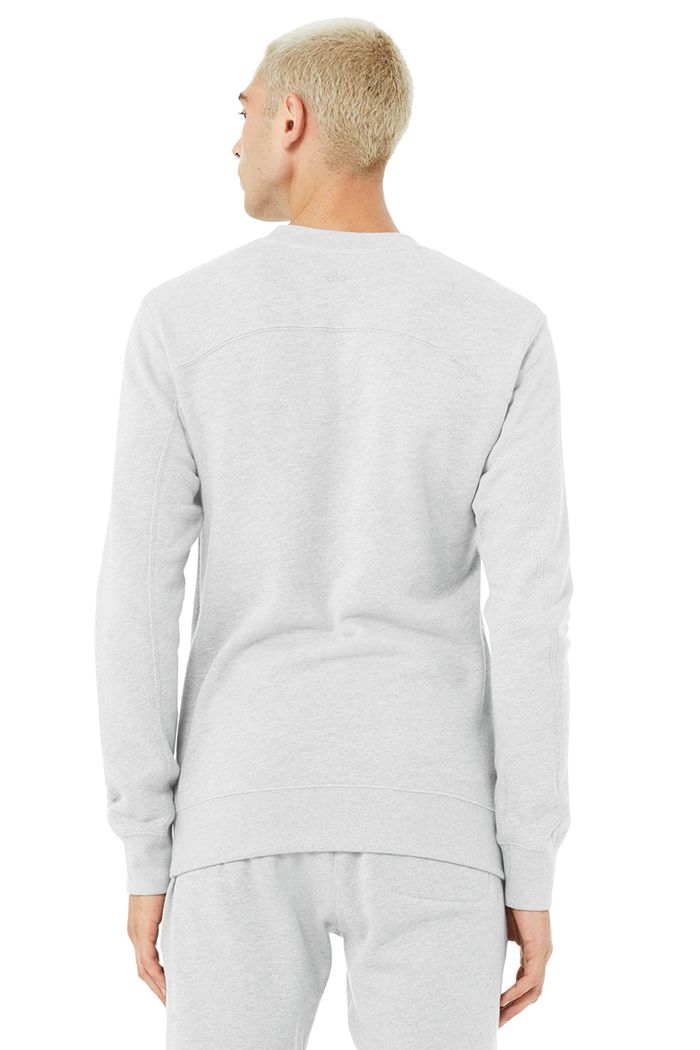 Alo Yoga Base Sweatshirt Men's Long Sleeve Grey | 80YHFLKDT