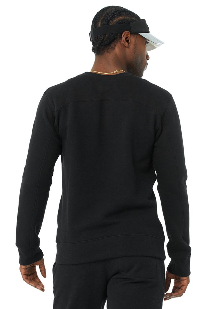 Alo Yoga Base Sweatshirt Men's Long Sleeve Black | 87CHOZWPT