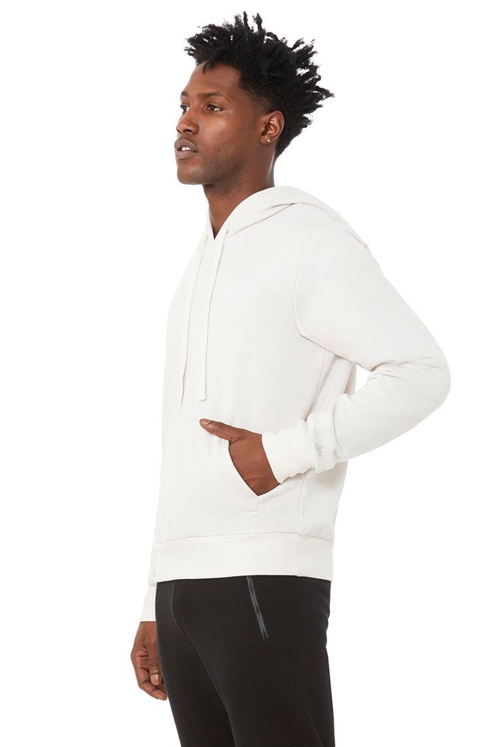 Alo Yoga Caliber Men's Hoodie Beige | 68FIKYBHV