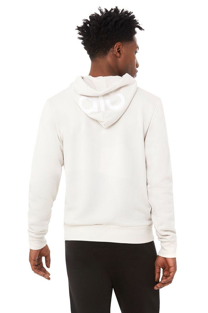 Alo Yoga Caliber Men's Hoodie Beige | 68FIKYBHV