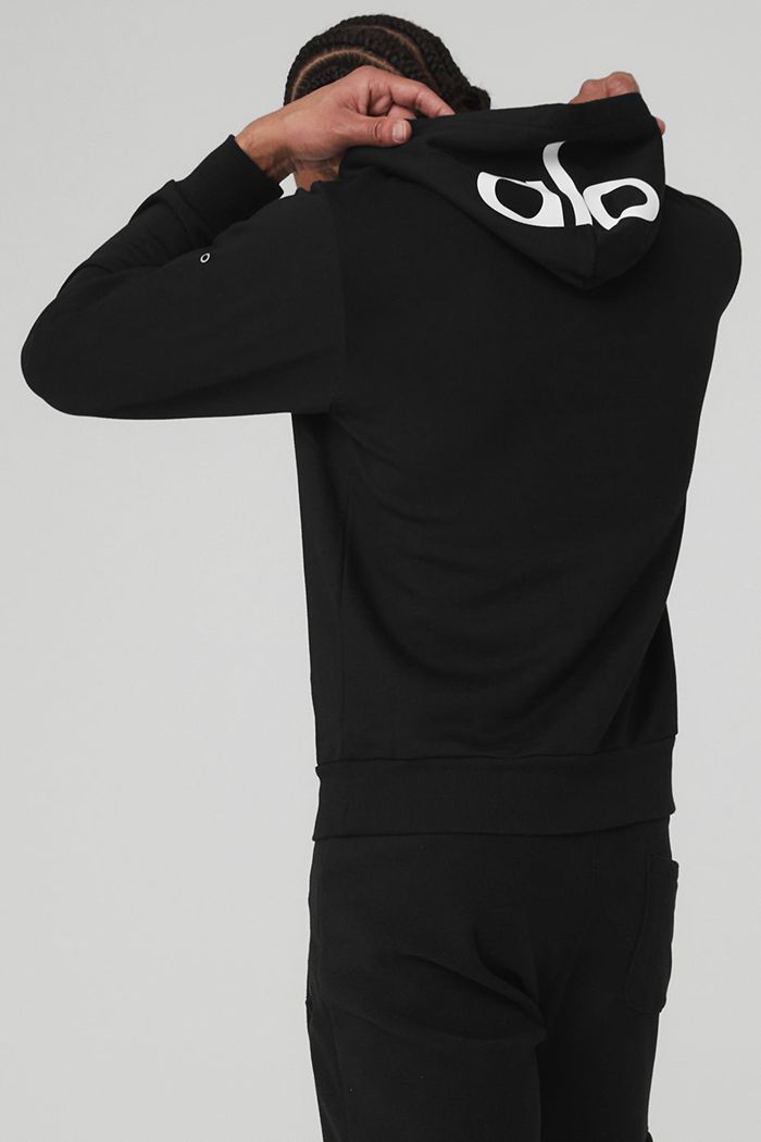 Alo Yoga Caliber Men's Hoodie Black | 68OENHBCX