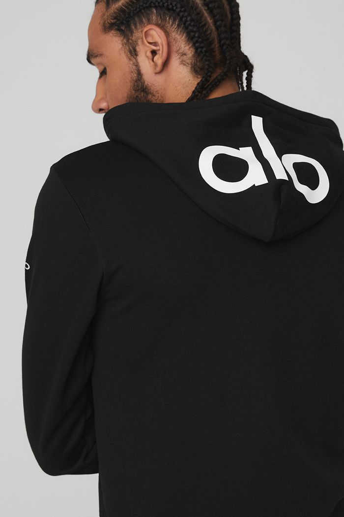 Alo Yoga Caliber Men's Hoodie Black | 68OENHBCX