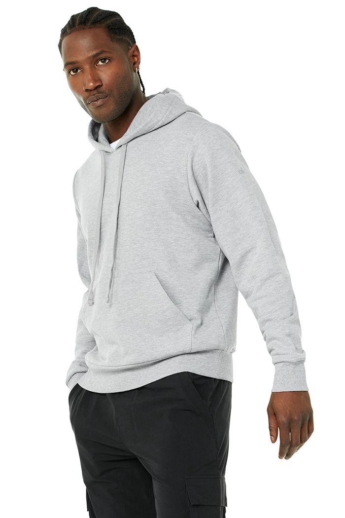 Alo Yoga Caliber Men's Hoodie Grey | 01VYNURQE