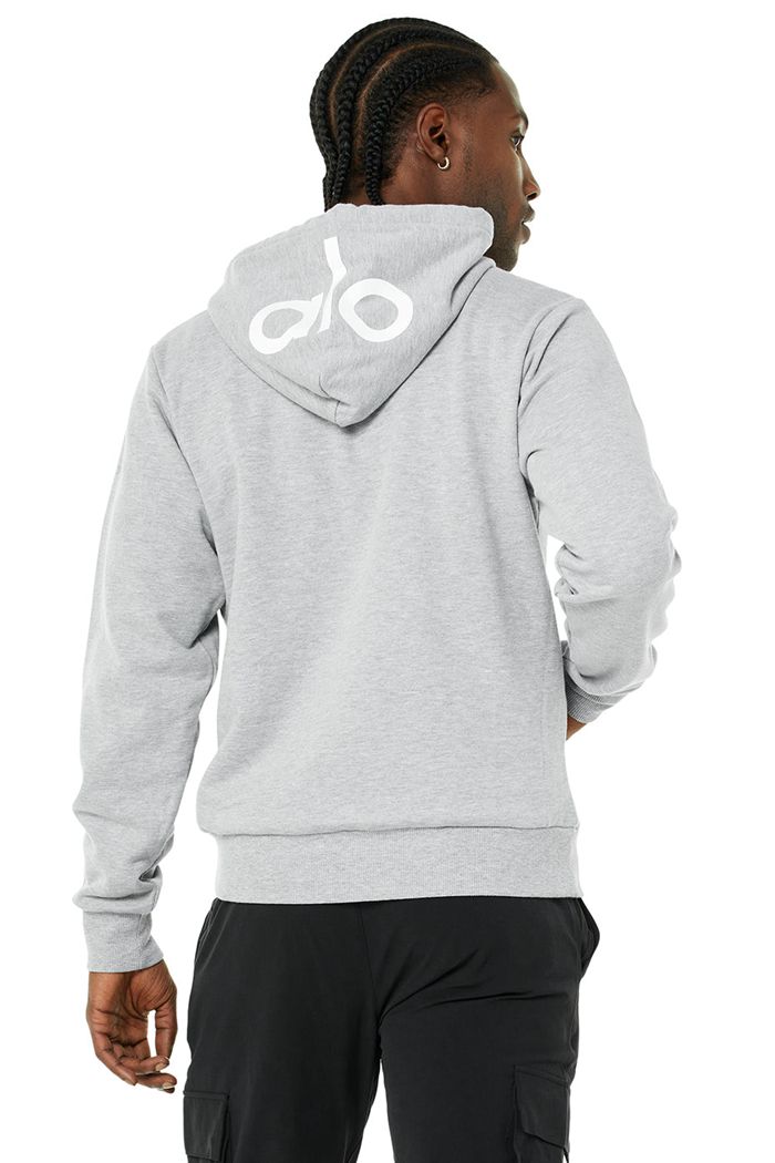 Alo Yoga Caliber Men's Hoodie Grey | 01VYNURQE