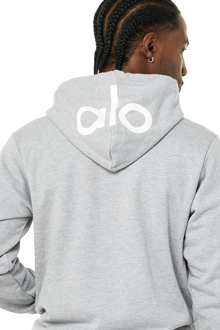 Alo Yoga Caliber Men's Hoodie Grey | 01VYNURQE