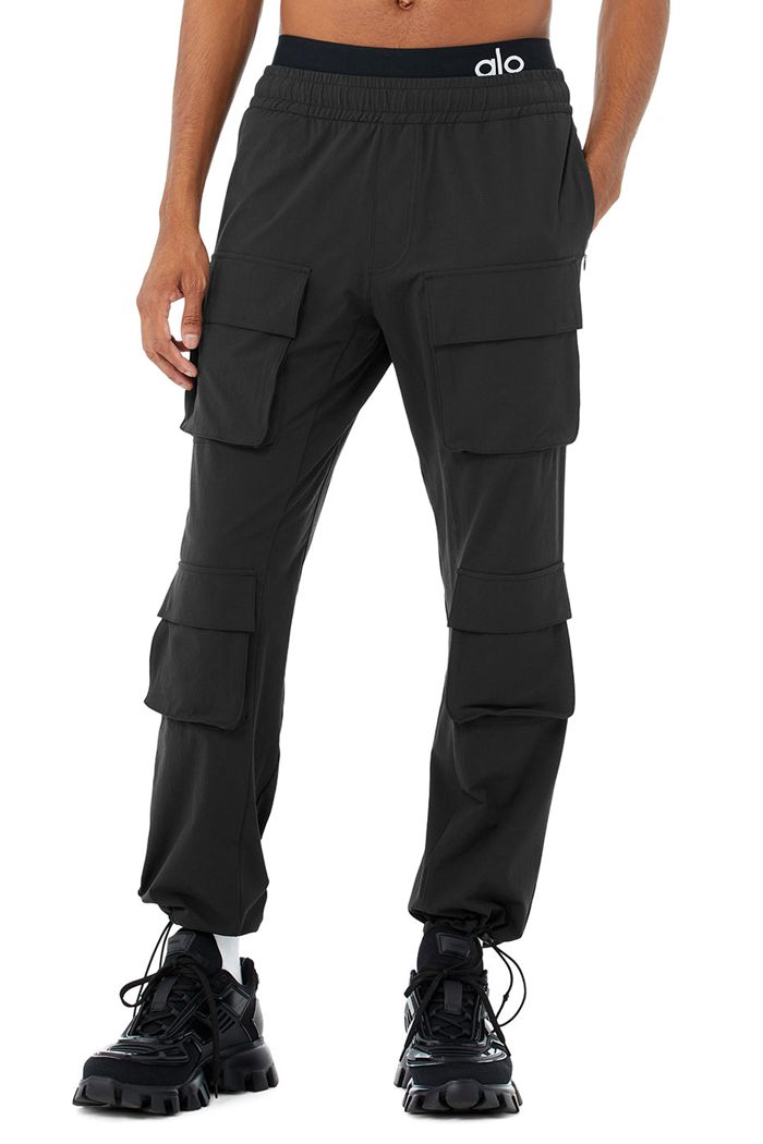 Alo Yoga Cargo Venture Men\'s Pants Black | 60VHKCDJL