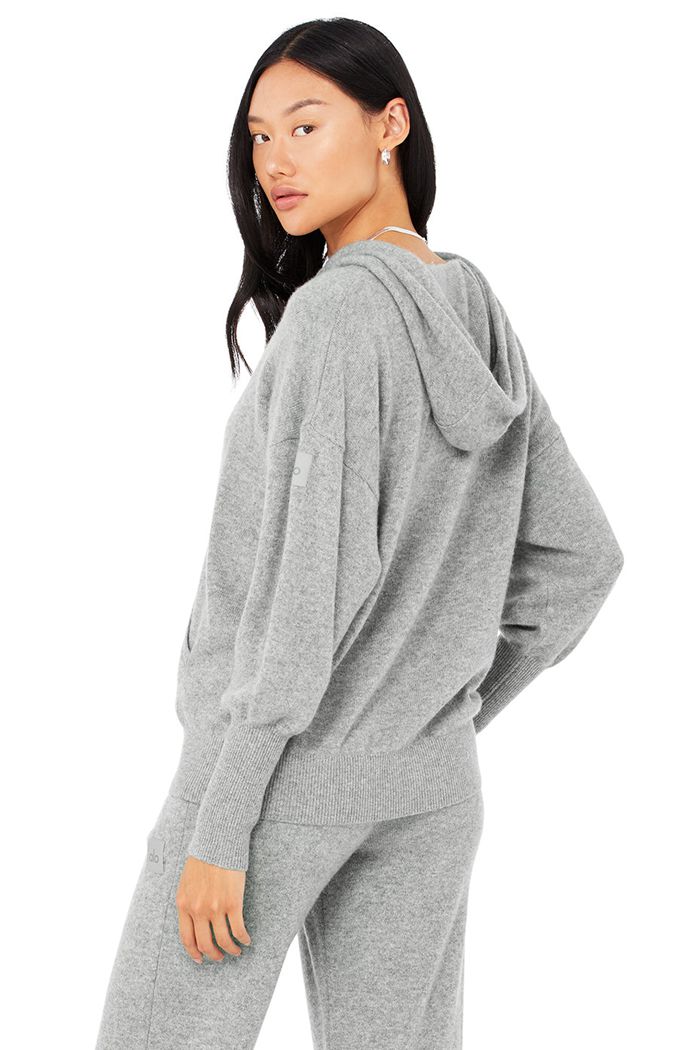 Alo Yoga Cashmere Jet Set Women's Hoodie Grey | 61PUJWCMF