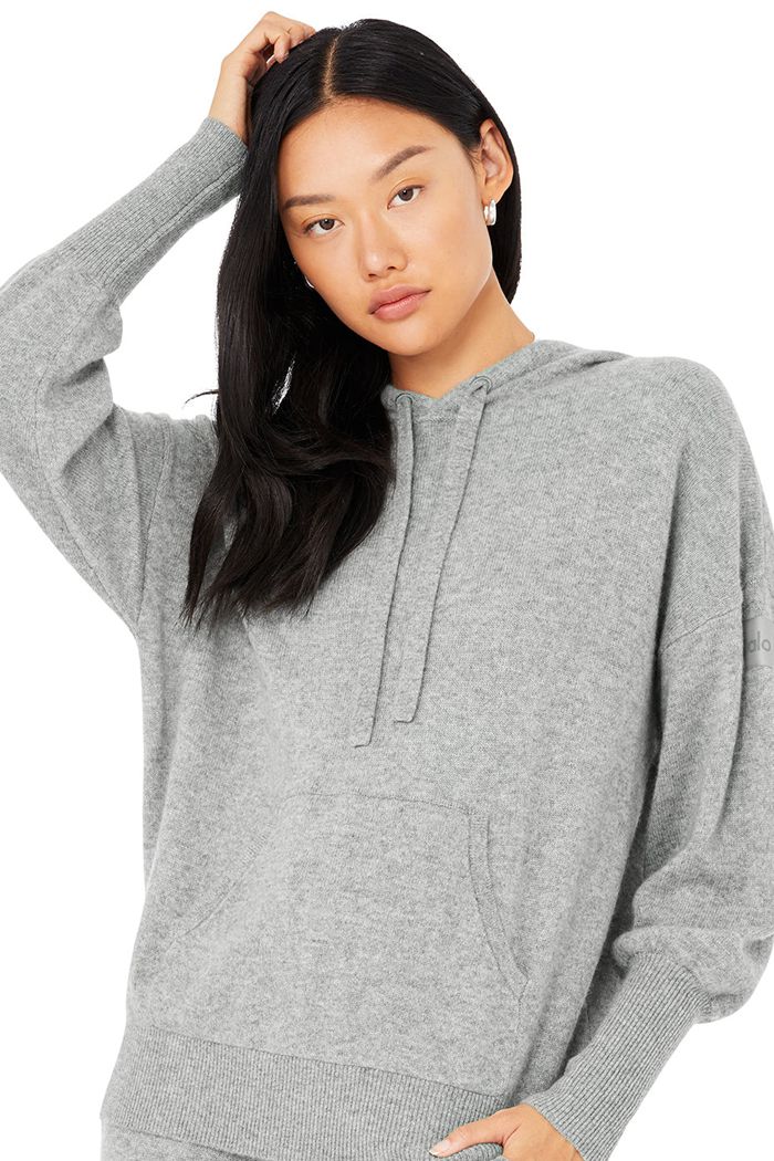 Alo Yoga Cashmere Jet Set Women's Hoodie Grey | 61PUJWCMF