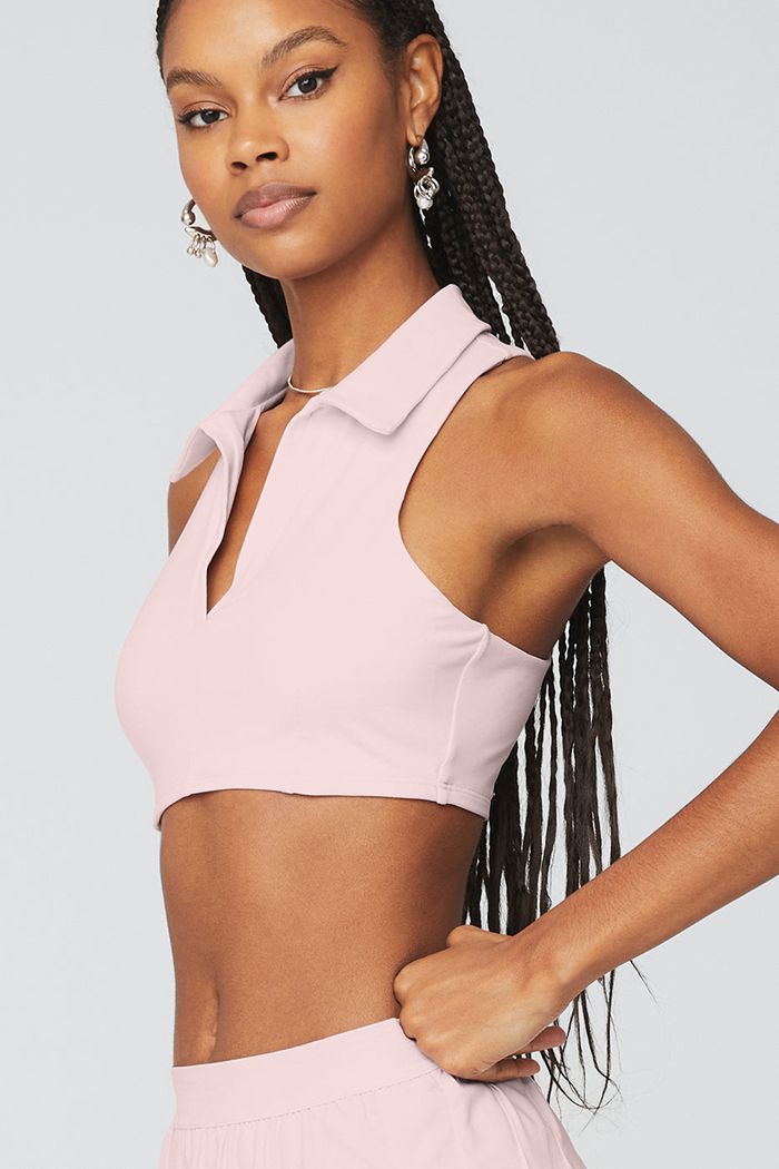 Alo Yoga Charmed Collar Women's Bras Pink | 95ZTRMIYN