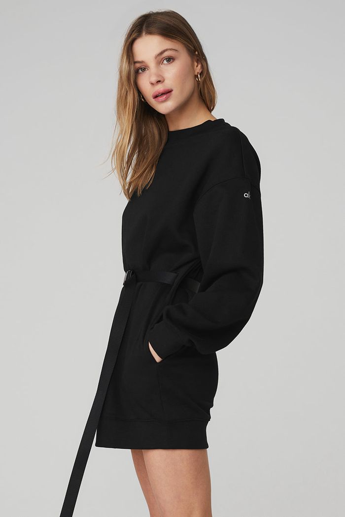 Alo Yoga Cityscape Sweatshirt Women's Dress Black | 50PRLECVA