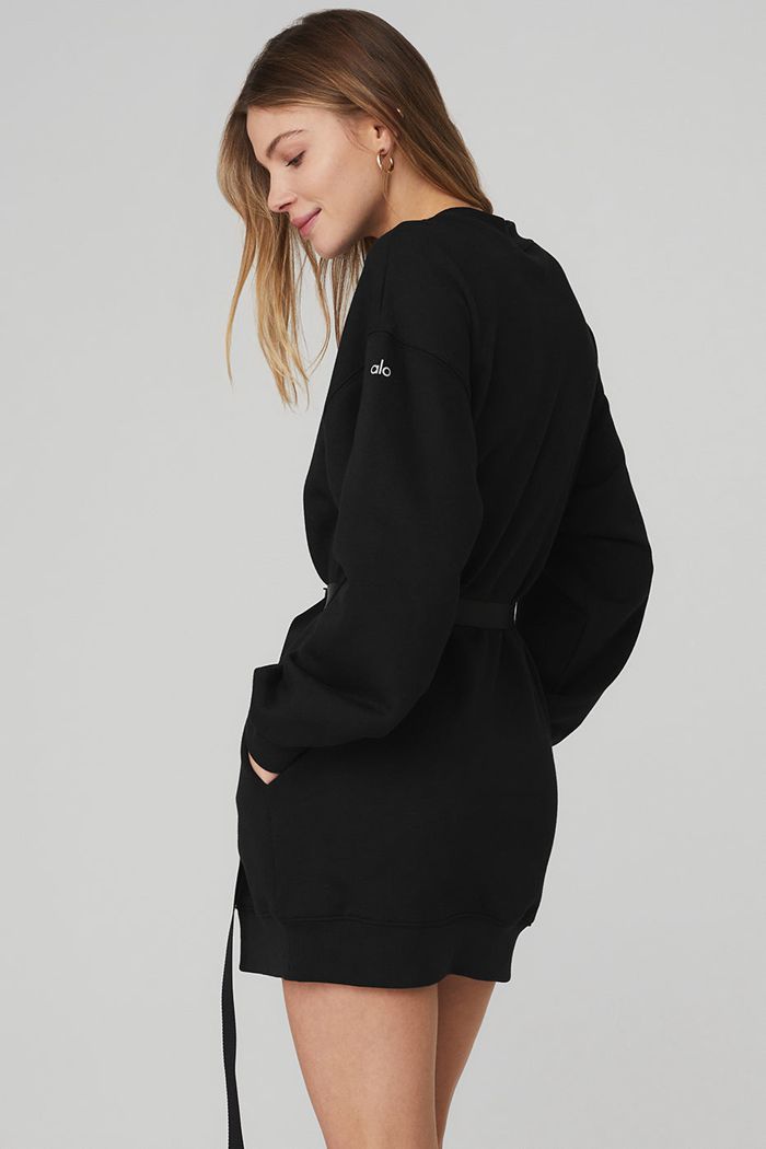 Alo Yoga Cityscape Sweatshirt Women's Dress Black | 50PRLECVA