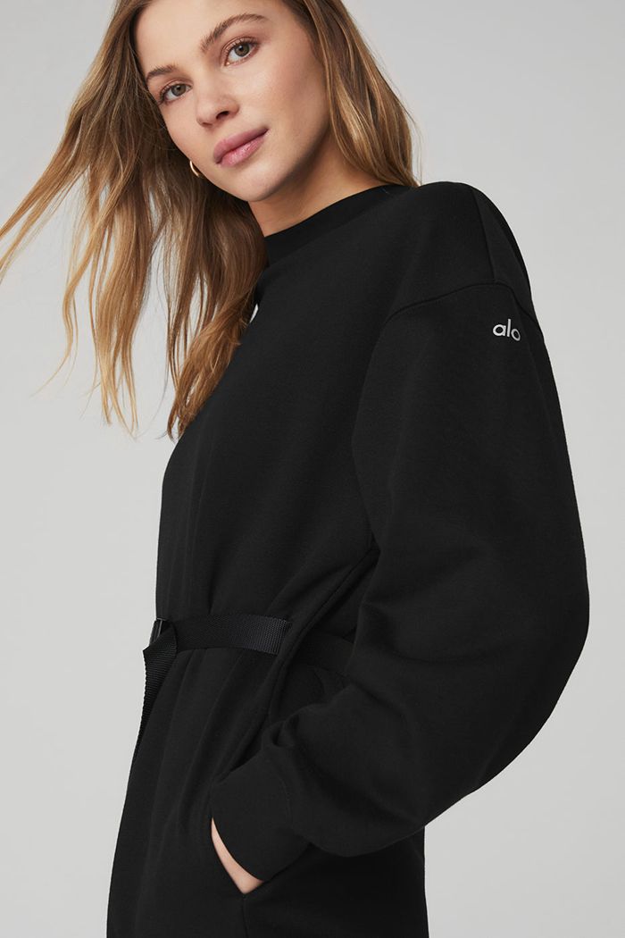 Alo Yoga Cityscape Sweatshirt Women's Dress Black | 50PRLECVA