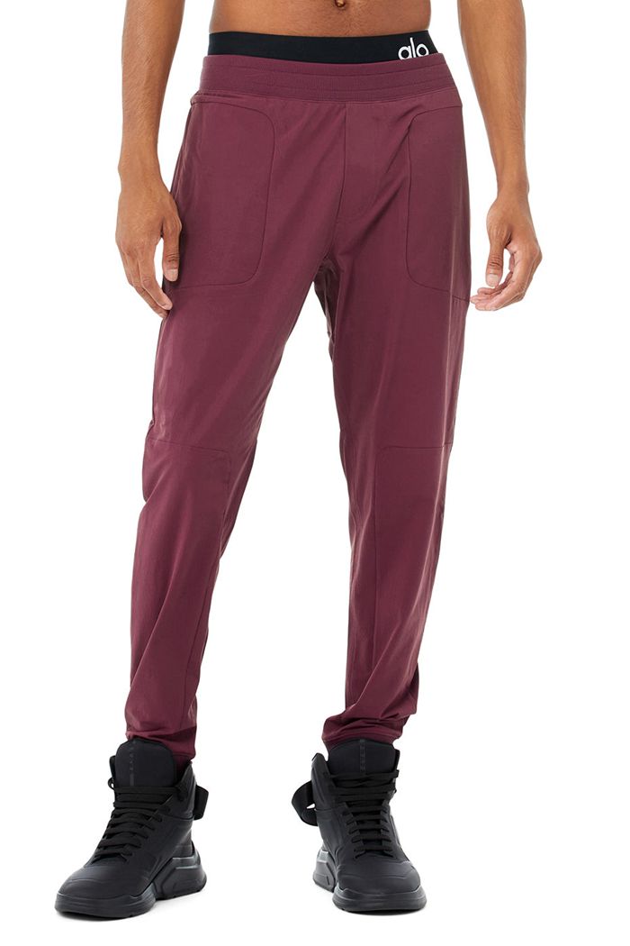 Alo Yoga Co-Op Men\'s Pants Red | 38RXEQPBM