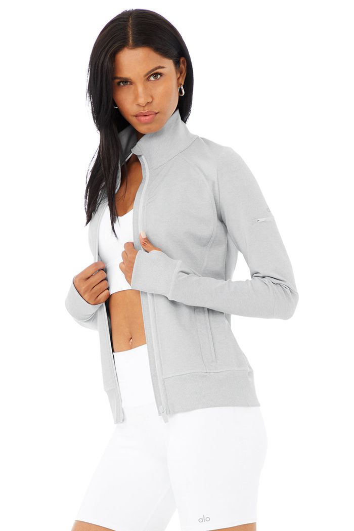 Alo Yoga Contour Women's Jackets Grey | 10WYUHJVK