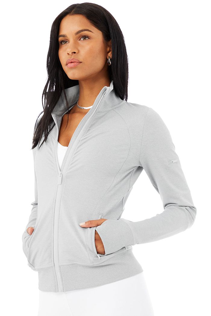 Alo Yoga Contour Women's Jackets Grey | 10WYUHJVK