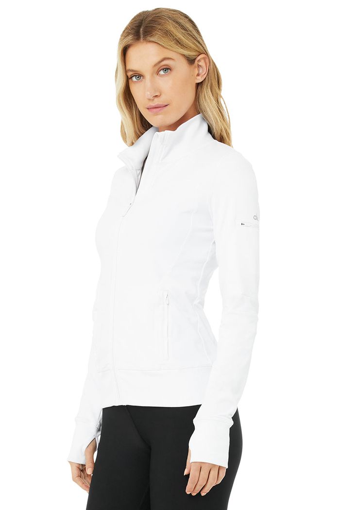 Alo Yoga Contour Women's Jackets White | 20RPCMFET