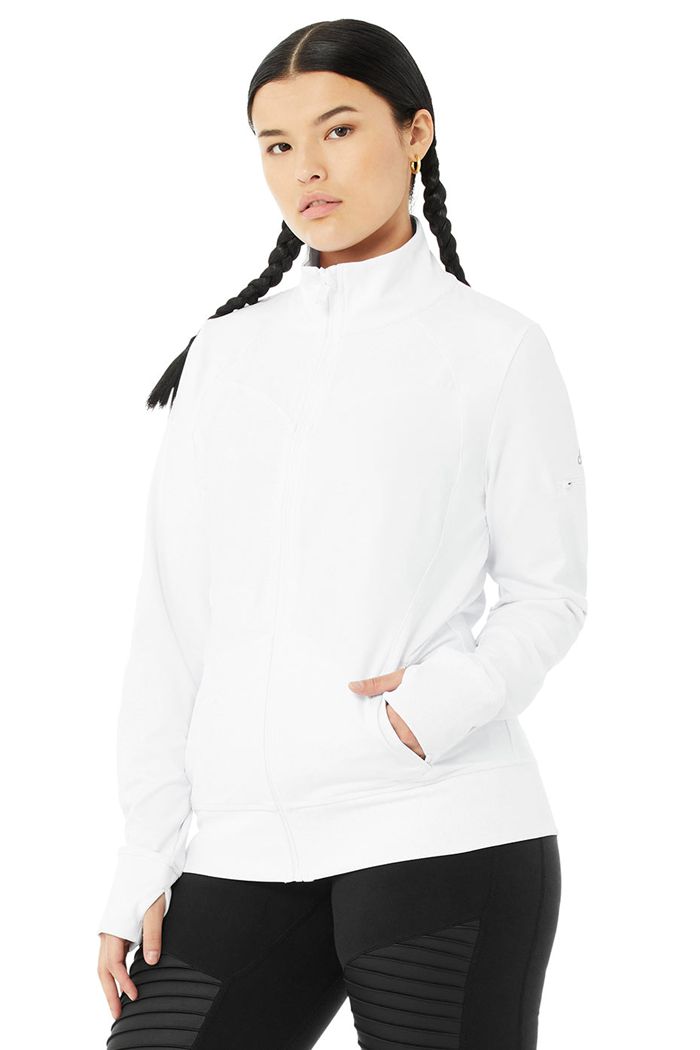 Alo Yoga Contour Women's Jackets White | 20RPCMFET