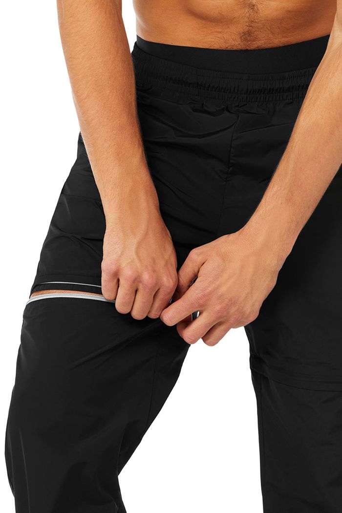 Alo Yoga Convertible Track Men's Pants Black | 15BWNJDKT