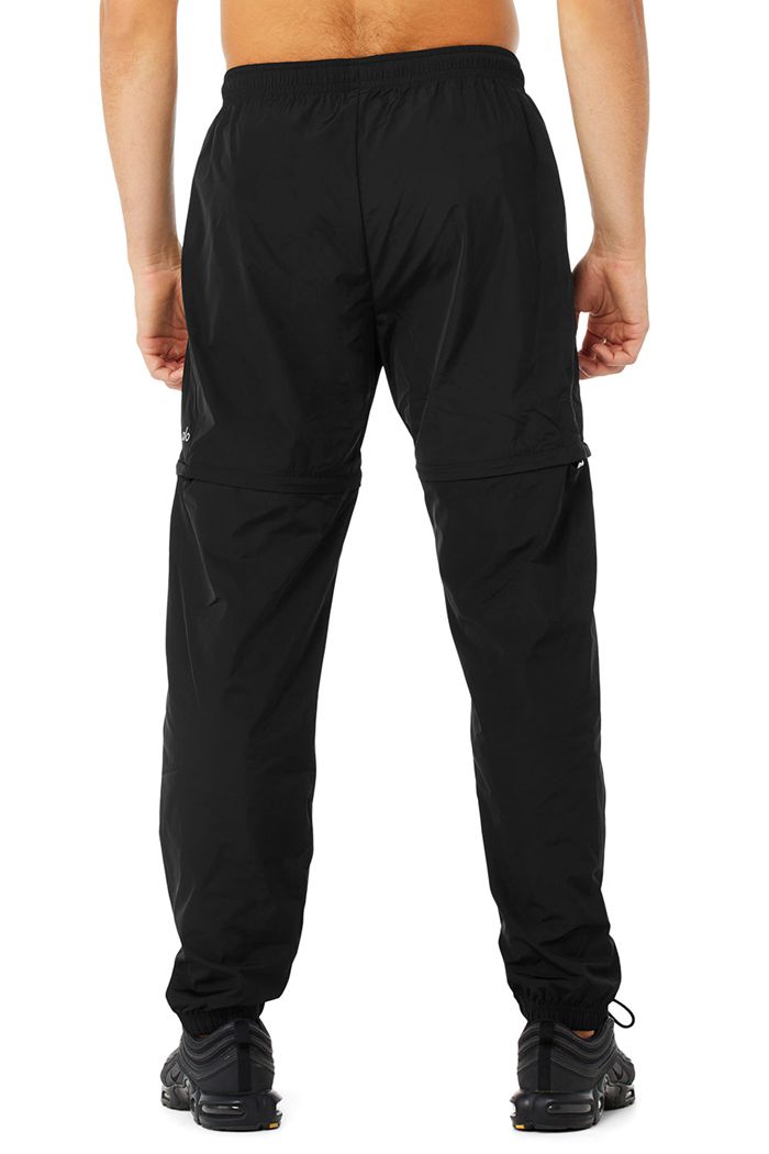 Alo Yoga Convertible Track Men\'s Pants Black | 15BWNJDKT