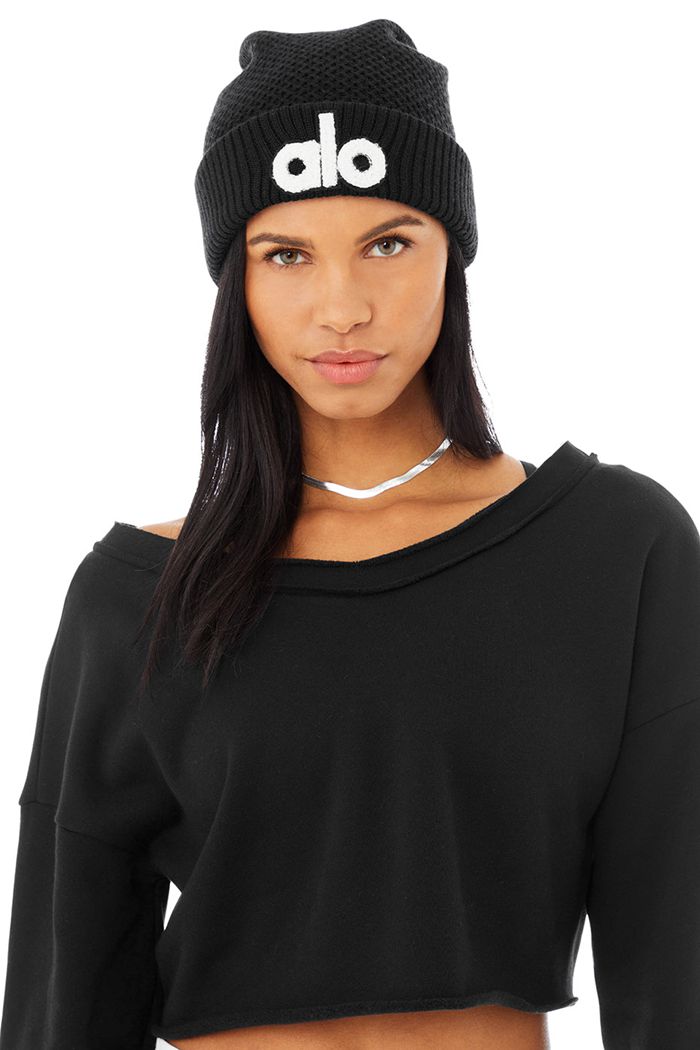 Alo Yoga Cool Skies Women's Beanie Black | 45MLADYXF