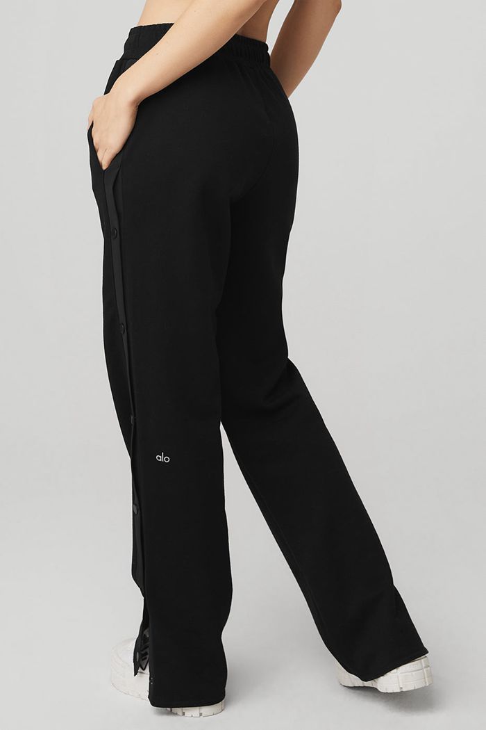 Alo Yoga Courtside Tearaway Snap Women's Pants Black | 28YANQDKS