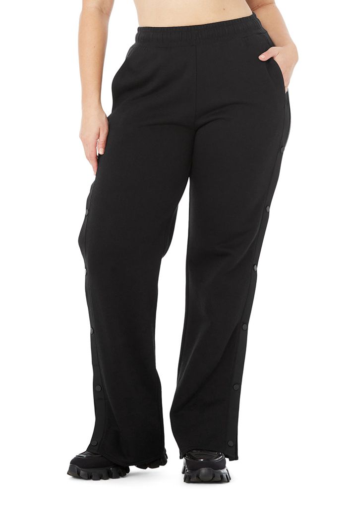 Alo Yoga Courtside Tearaway Snap Women's Pants Black | 28YANQDKS