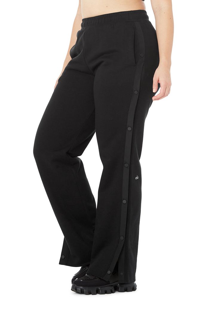 Alo Yoga Courtside Tearaway Snap Women's Pants Black | 28YANQDKS