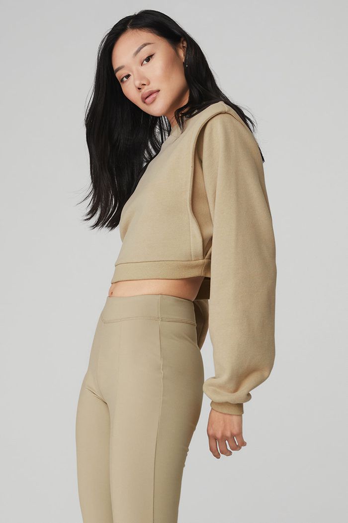 Alo Yoga Cropped Fresh Women's Jackets Brown | 02OBNRJQK